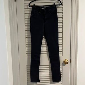 Good American Black Split Hem Jeans